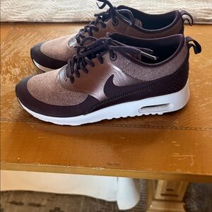 Nike Burgundy and Metallic Athletic Shoes